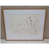 Image 1 : Sketch of a Woman 'Figure Study' Signed Chuck Davis '03 Framed 31"x25"