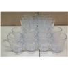 Image 1 : Qty 8 Footed Beverage Glasses w/ Handles & 12 Tall Cut Glasses Marked 'Shannon Crystal'