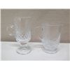 Image 2 : Qty 8 Footed Beverage Glasses w/ Handles & 12 Tall Cut Glasses Marked 'Shannon Crystal'