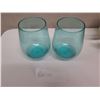 Image 16 : Misc Glassware: Mason Jar Glasses w/ Handles, Ceramic Mugs, Blue Glass Tumblers