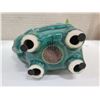 Image 8 : Gold Colored Piggy Bank w/ Asian Markings, Blue Fish & Elephant Plant Holder