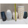 Image 17 : Qty 5 Decorative Vases: SoHa Tall Vase w/ Matching Smaller, Threshold, Blue Fountain