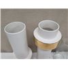 Image 3 : Qty 3 Glass Vases & 2 Global Views Containers w/ Gold Foil Accents