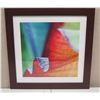 Image 1 : Abstract Artwork Numbered 433/450 Signed Joy Doherty in Wood Frame 23"x23"