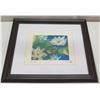 Image 1 : Koi Pond Hawaii Artwork w/ Maker's Mark Wood Framed & Matted 23"x19"