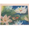 Image 2 : Koi Pond Hawaii Artwork w/ Maker's Mark Wood Framed & Matted 23"x19"