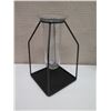 Image 2 : Ceramic Ribbed Vase, Blue Bowl  & Glass Vial in Black Metal Stand