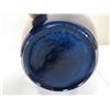 Image 8 : Ceramic Ribbed Vase, Blue Bowl  & Glass Vial in Black Metal Stand