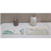Image 1 : Qty 2 Ceramic Vases & 2 Sashimi Trays Signed by Artist