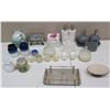 Image 1 : Misc Bath Accessories: Soap Pumps, Toothbrush Holders, Mirrored Tray, Candles, etc