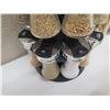 Image 13 : Misc Kitchen Storage: Airtight Pasta Jars, Spice Rack, etc & Multiple Bath Salt Bottles