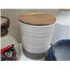 Image 3 : Qty 8 Vases & Decorative Containers Misc Sizes & Designs w/ Woven Tray