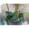 Image 8 : Qty 4 Potted Artificial Flower Plants: Orchids, Berries, Ferns, etc