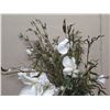 Image 2 : Tall Vase, Pot & Round Plate w/ Artificial Flower Plants: Orchids, Hibiscus, Ferns, etc