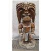 Image 2 : Large Carved Wooden Tiki 16"W x 40"H
