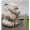 Image 1 : Carved Elephant Holding Flower Planter 17"H
