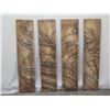 Image 2 : Qty 4 Large Carved Wooden Panels, Bird of Paradise Motif 15"W (each) x 67"H