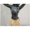 Image 8 : Table Lamp w/ Hula Dancer in Grass Skirt Base & Woven Shade 34"H