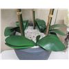 Image 3 : Qty 4 Potted Artificial Flower Plants: Orchids, Anthurium, Ferns, etc