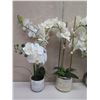 Image 2 : Qty 5 Potted Artificial Flower Plants: Orchids, Leaves, Berries, Ferns, etc