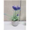 Image 2 : Qty 4 Potted Artificial Flower Plants: Orchids, African Violets, Ferns, etc