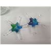 Image 13 : Qty 2 Glass Starfish Décor, 2 Blown Glass Vessels & Crystal Ice Bucket w/ Tongs