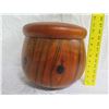 Image 17 : Wooden Bowl 'Umeke Con Mariposa' w/ Cover, by Artist Clemente 10" Dia, 10"H