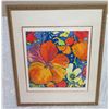 Image 1 : Colorful Hibiscus Artwork Signed by Artist 85/350 Framed 36"x42"
