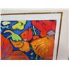 Image 2 : Colorful Hibiscus Artwork Signed by Artist 85/350 Framed 36"x42"
