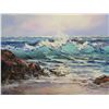 Image 2 : Original Painting Ehu Kai Sunset, Signed by Artist Michael Powell, Framed & Matted 19"x23"