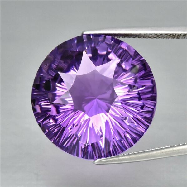 Marvelous! 27.01ct 20.2mm VVS Round Concave Natural Unheated Purple Amethyst