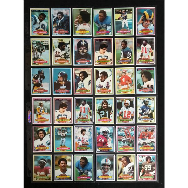 1980 TOPPS NFL TRADING CARD LOT