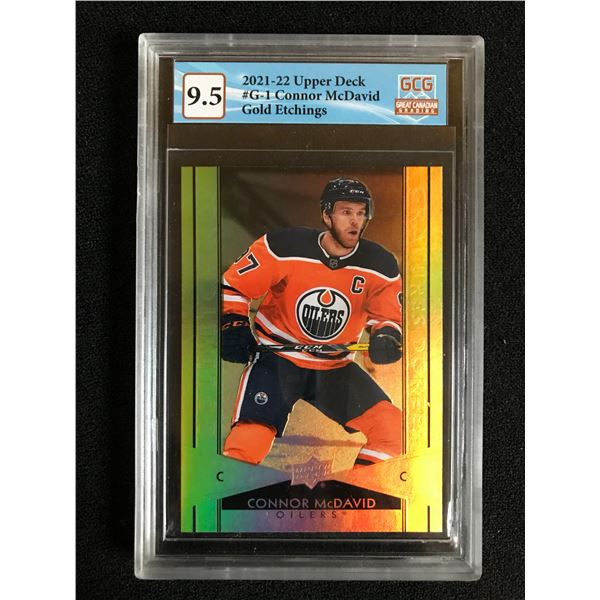 2020-21 UPPER DECK NO.G-1 CONNOR MCDAVID GOLD ETCHINGS (GCG 9.5)