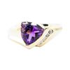 Image 2 : 1.70 ctw Amethyst and Diamond Ring - 14KT Yellow Gold