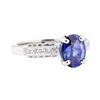 Image 1 : 2.16 ctw Sapphire And Diamond Ring - 18KT White Gold