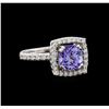 Image 1 : 14KT White Gold 2.43 ctw Tanzanite and Diamond Ring