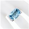 Image 3 : Estate 14k White Gold Oval Checkerboard Blue Topaz Ring