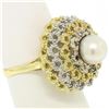 Image 3 : Handmade 18k Yellow and White Gold Akoya Pearl Cocktail Ring