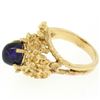 Image 3 : Estate 14k Yellow Gold 1.98 ctw Amethyst Coral Reef Nugget Cocktail Ring