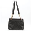 Image 2 : Chanel Vintage Black Lambskin Leather CC Turn-lock Front Pocket Tote Bag