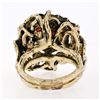 Image 7 : Vintage 14k Yellow Gold and Silver Top Old Cut Garnet Cluster Ring