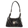 Image 1 : MCM Black Leather Contrast Stitch Hobo Bag