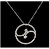 Image 2 : 0.88 ctw Diamond Pendant With Chain - 14KT White Gold