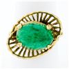 Image 1 : Vintage Handmade 18k Yellow Gold Oval Jade Solitaire Ring