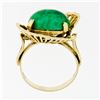 Image 6 : Vintage Handmade 18k Yellow Gold Oval Jade Solitaire Ring