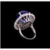 Image 3 : 14KT White Gold GIA Certified 24.90 ctw Tanzanite and Diamond Ring