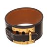 Image 1 : Hermes Black Wide Leather Bracelet