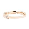 Image 3 : 0.25 ctw Diamond Straight Line Station Ring with Milgrain Detailing - 14KT Rose