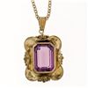 Image 8 : Victorian 8k Gold Octagonal Bezel Set Amethyst Solitaire Pendant Necklace