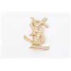 Image 1 : Yves Saint Laurent Vintage Gold-tone YSL Logo Rhinestone Pin Brooch